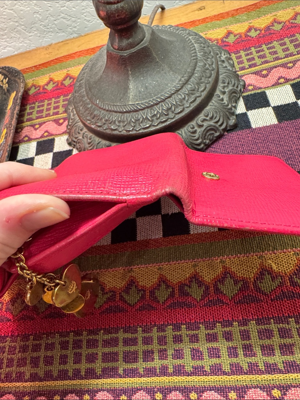 MCM Hot Pink Leather Continental Wallet with Gold Hardware - Picture 4 of 9